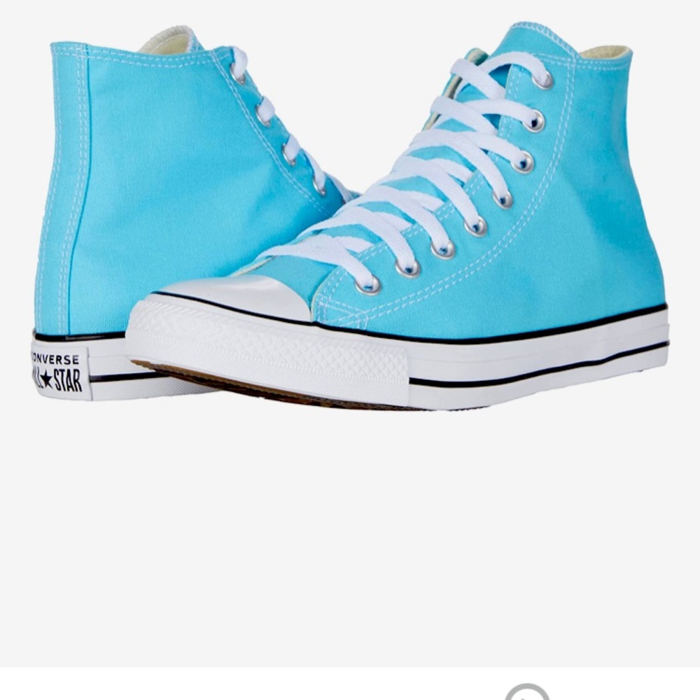 Chuck Taylor hi tops in vibrant blue gaze awesome!